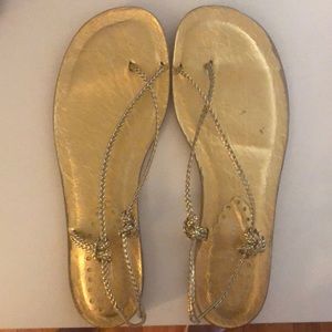 Calypso Gold Leather Sandals
